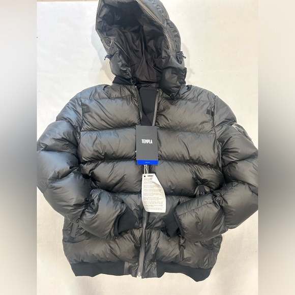 Templa Membra Goose Down Feather Bomber Jacket Size Small NWT Black - Picture 4 of 9